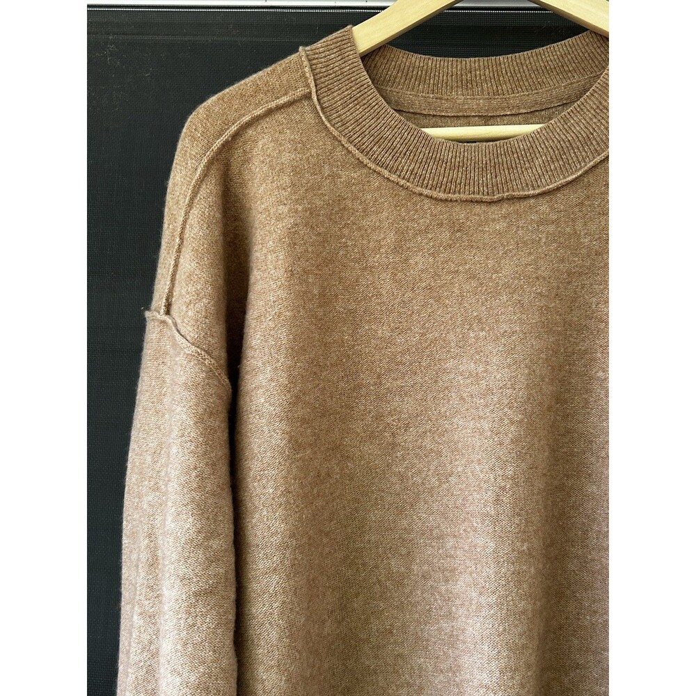 Pilcro Anthropologie Alani 100% Cashmere Mock Neck Sweater Size XL Brown - Picture 6 of 11